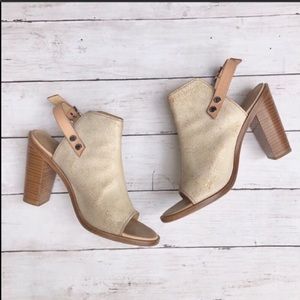Rag & Bone Tan Nude Chunky Mule sling back heel